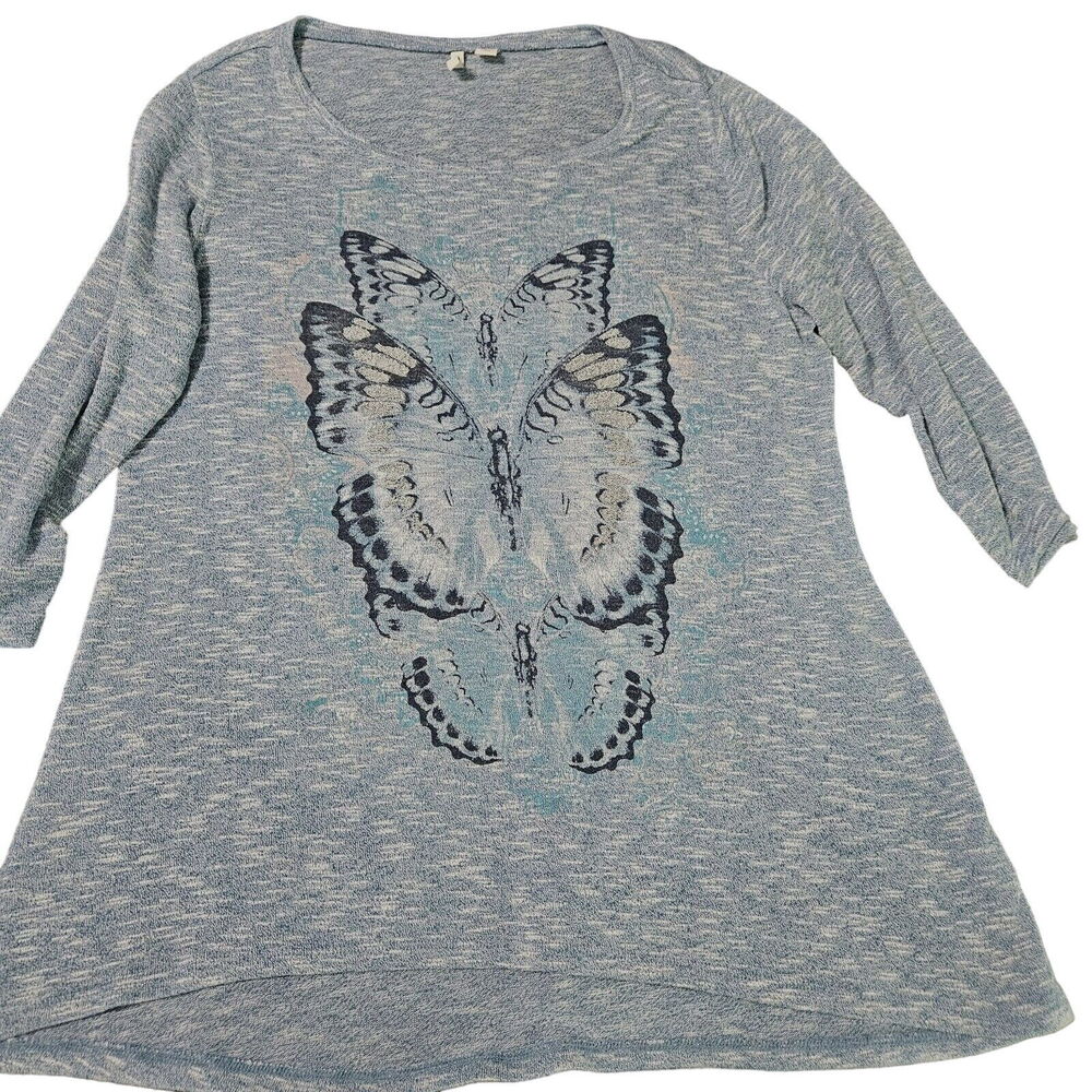 Est. 1946 Womens T-Shirt Multi-Color Size Medium Rayon Blend 3/4 Sleeve Pullover